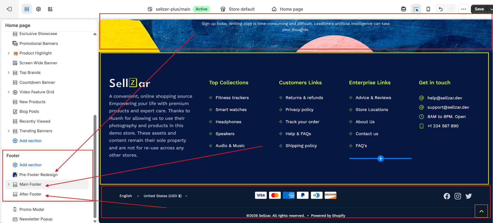Footer System Layout Overview